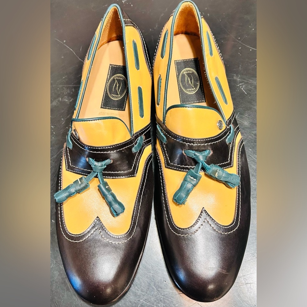 •SALE•Zanni Italian Handmade Dark Brown Loafers - Picture 2 of 9